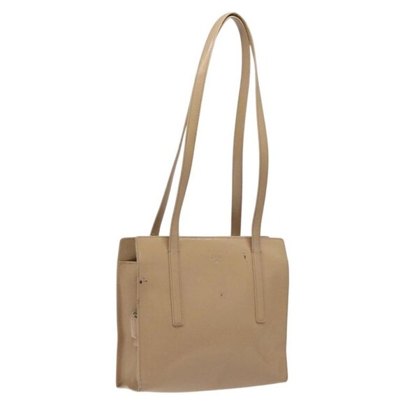 PRADA Shoulder Bag Enamel Beige Silver Auth - Picture 1 of 16